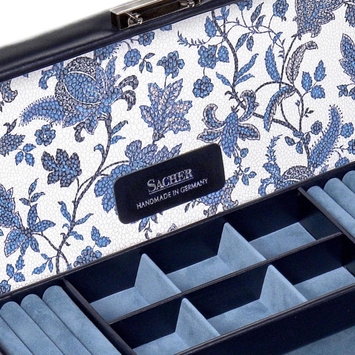 SACHER | Schmuckkasten Helen Florage Echtleder navy (34.501.014008)