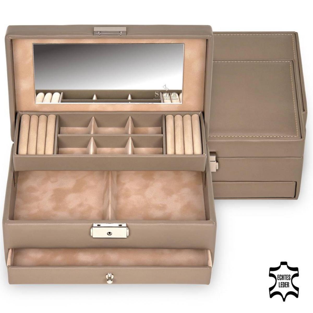 SACHER | Schmuckkasten Helen Nature Echtleder taupe (34.107.565943)