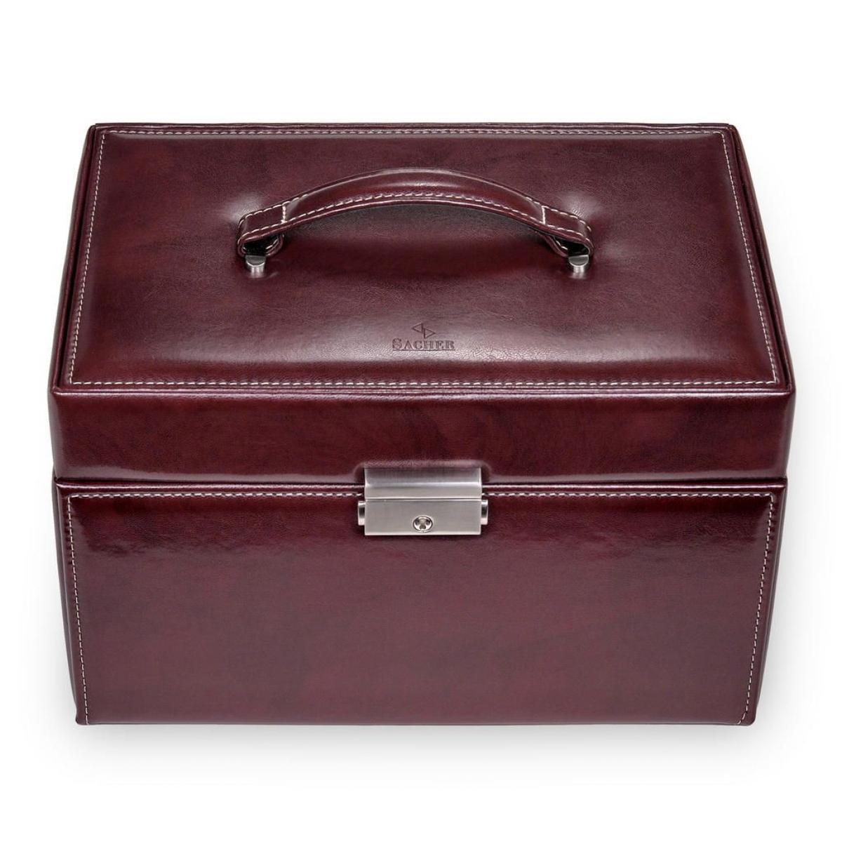 SACHER | Schmuckkoffer Jasmin Florage Leder bordeaux (72.501.360102)