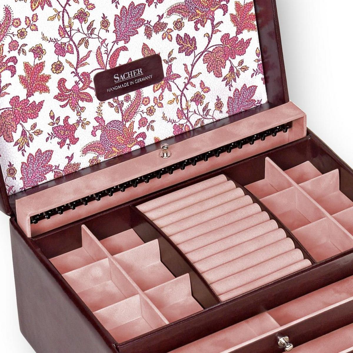 SACHER | Schmuckkoffer Jasmin Florage Leder bordeaux (72.501.360102)