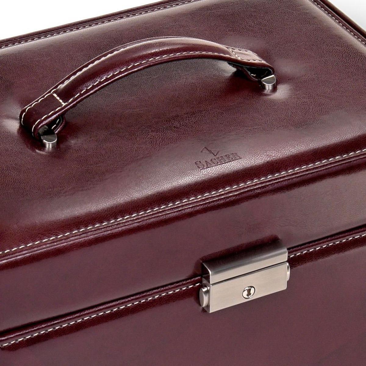 SACHER | Schmuckkoffer Jasmin Florage Leder bordeaux (72.501.360102)