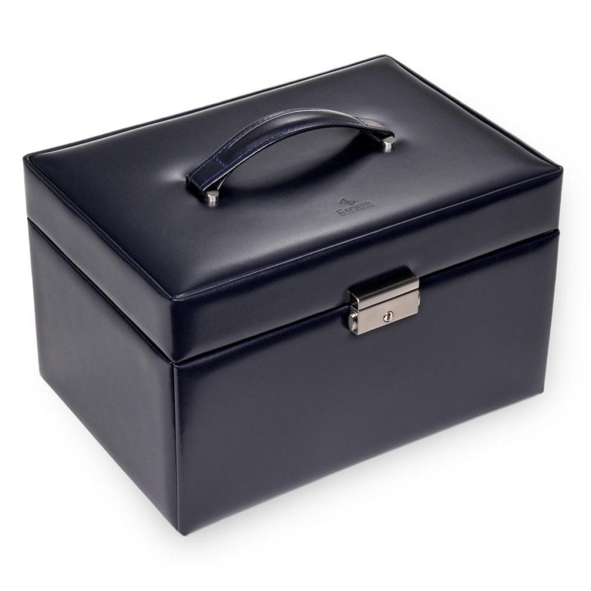 SACHER | Schmuckkoffer Jasmin Florage Leder navy (72.501.014008))
