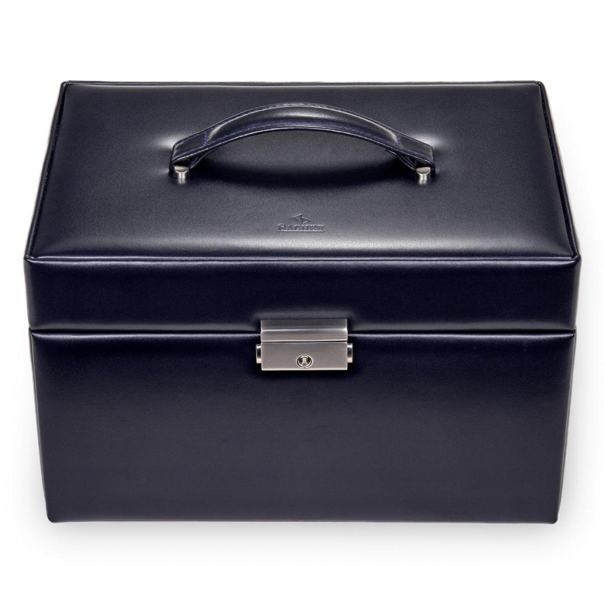 SACHER | Schmuckkoffer Jasmin Florage Leder navy (72.501.014008))