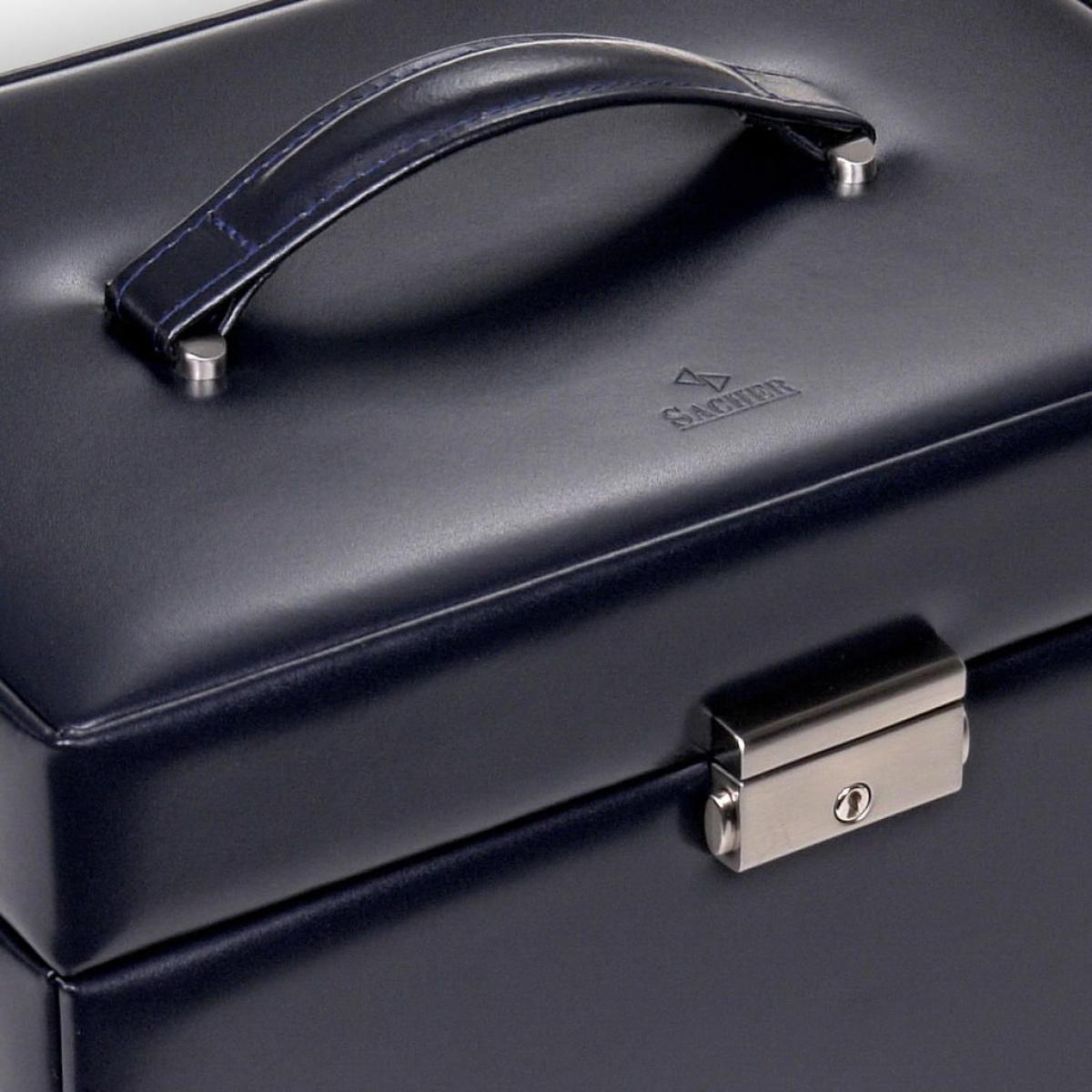 SACHER | Schmuckkoffer Jasmin Florage Leder navy (72.501.014008))