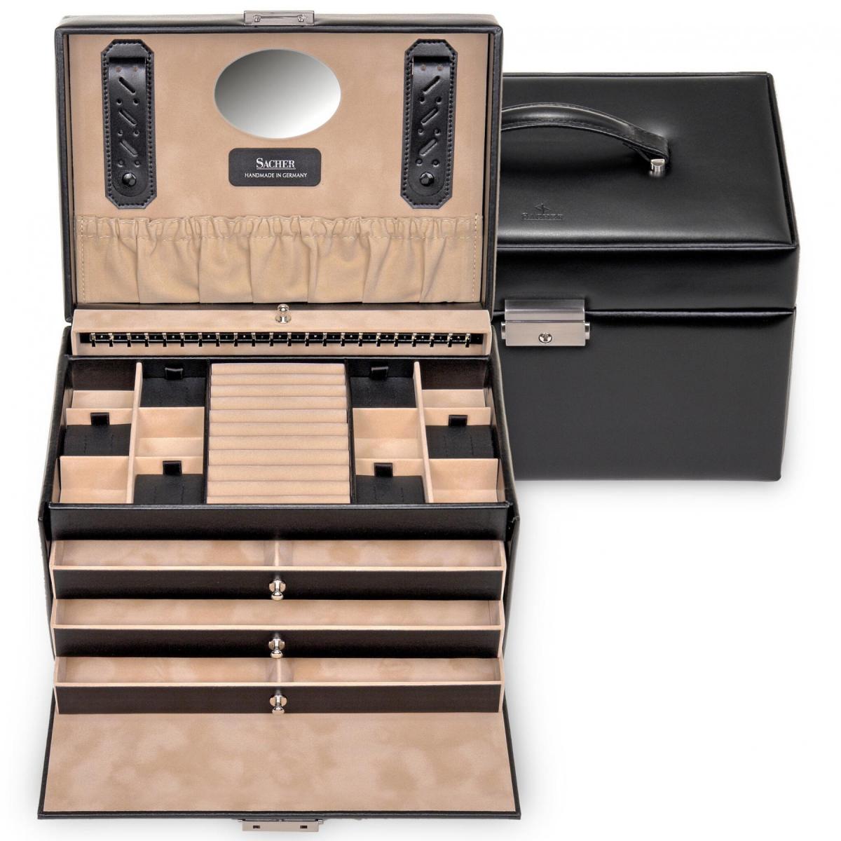 SACHER | Schmuckkoffer Jasmin New Classic Leder schwarz (72.107.010443)