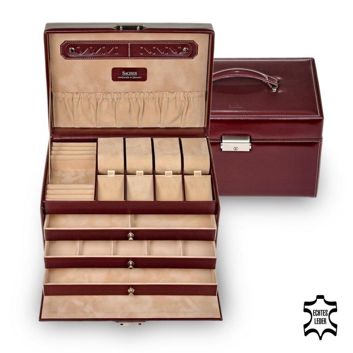 SACHER | Schmuckkoffer Katja New Classic Echtleder bordeaux (73.107.010143)
