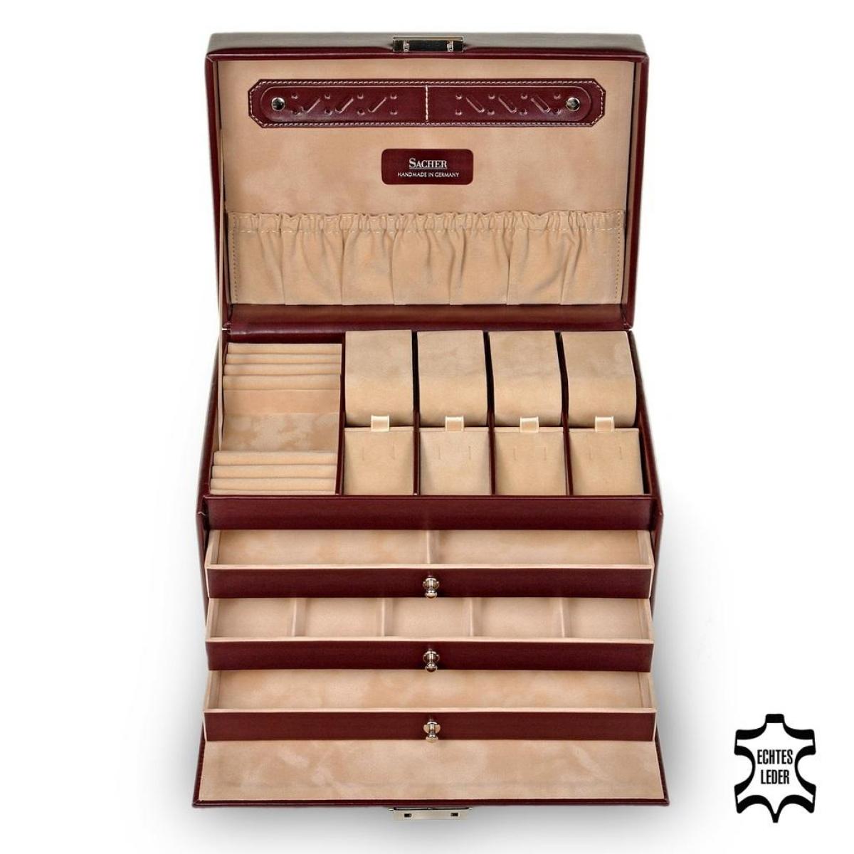 SACHER | Schmuckkoffer Katja New Classic Echtleder bordeaux (73.107.010143)