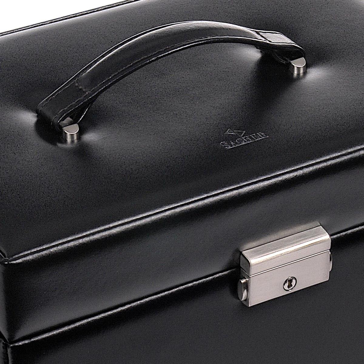 SACHER | Schmuckkoffer Katja New Classic Echtleder schwarz (73.107.010443)