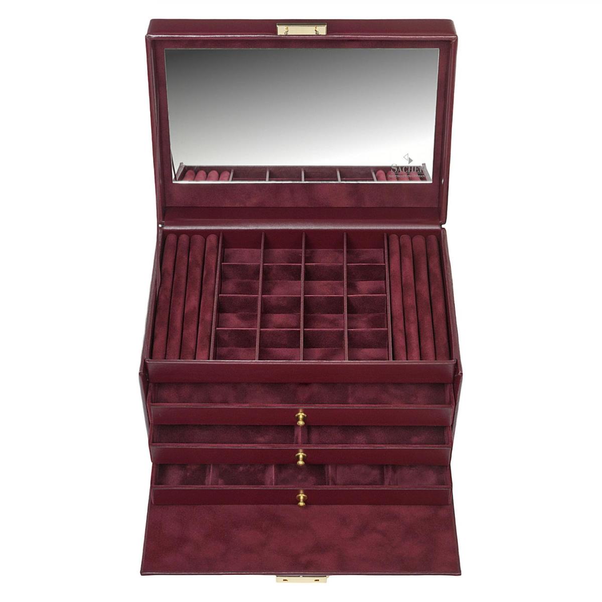 SACHER | Schmuckkoffer Lena Acuro Echtleder bordeaux (77.301.010101)