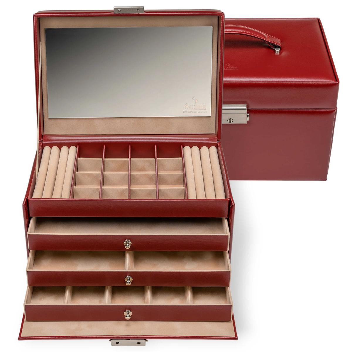 SACHER | Schmuckkoffer Lena Amadora Echtleder rot (77.521.015043)