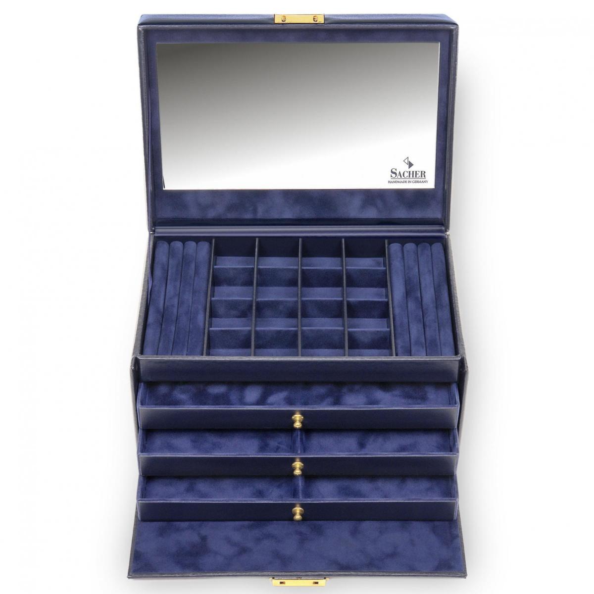 SACHER | Schmuckkoffer Lena Acuro Echtleder navy  (77.301.014023)