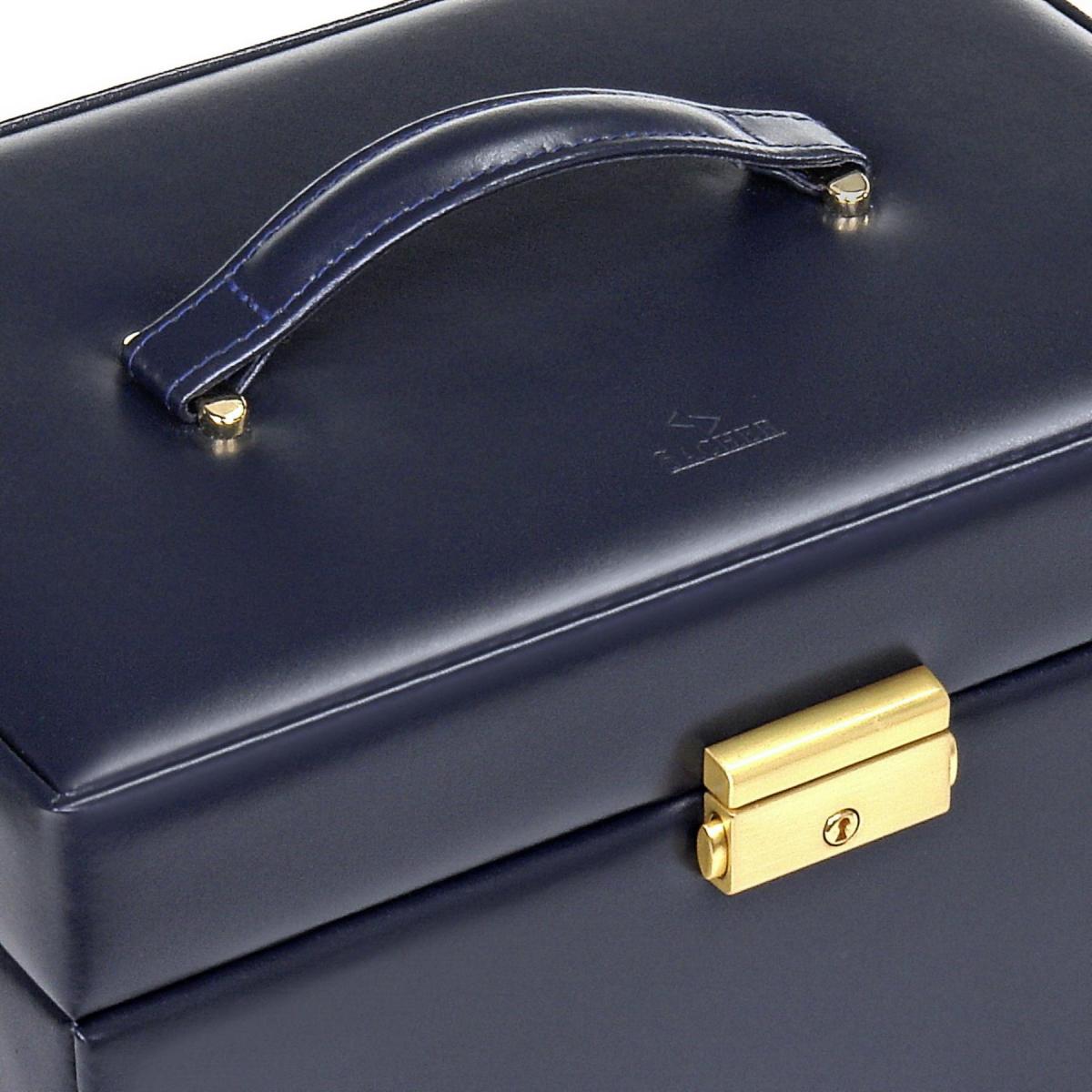 SACHER | Schmuckkoffer Lena Acuro Echtleder navy  (77.301.014023)