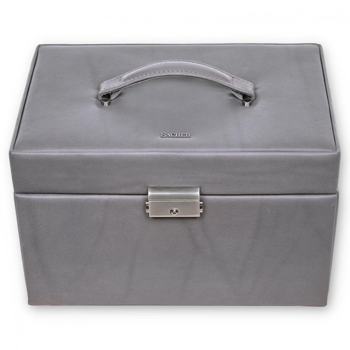SACHER | Schmuckkoffer Lena Fleur Venice Echtleder Vollrindleder grau (77.510.561643)