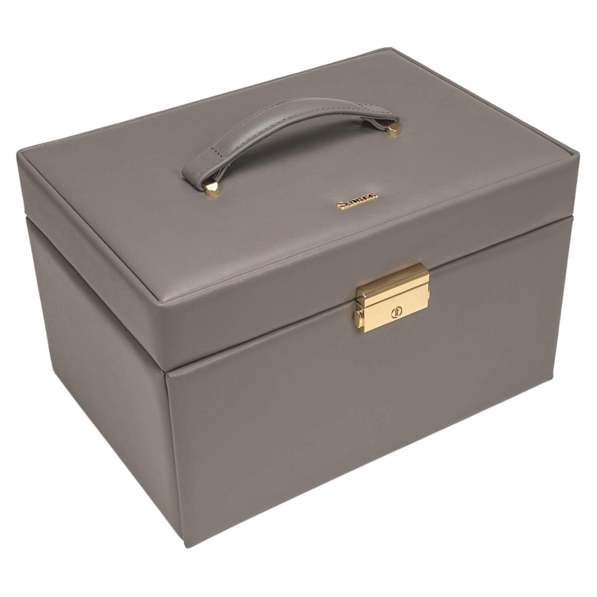 SACHER | Schmuckkoffer Lena Fleur Venice Echtleder Vollrindleder grau schwarz (77.510.561643)