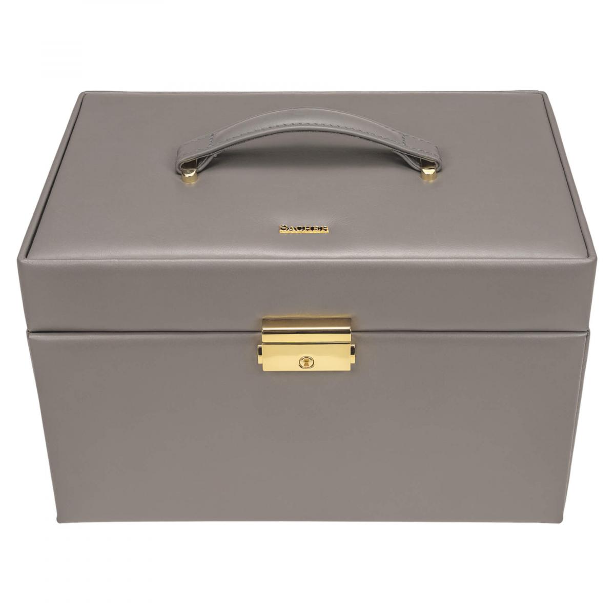 SACHER | Schmuckkoffer Lena Fleur Venice Echtleder Vollrindleder grau schwarz (77.510.561643)