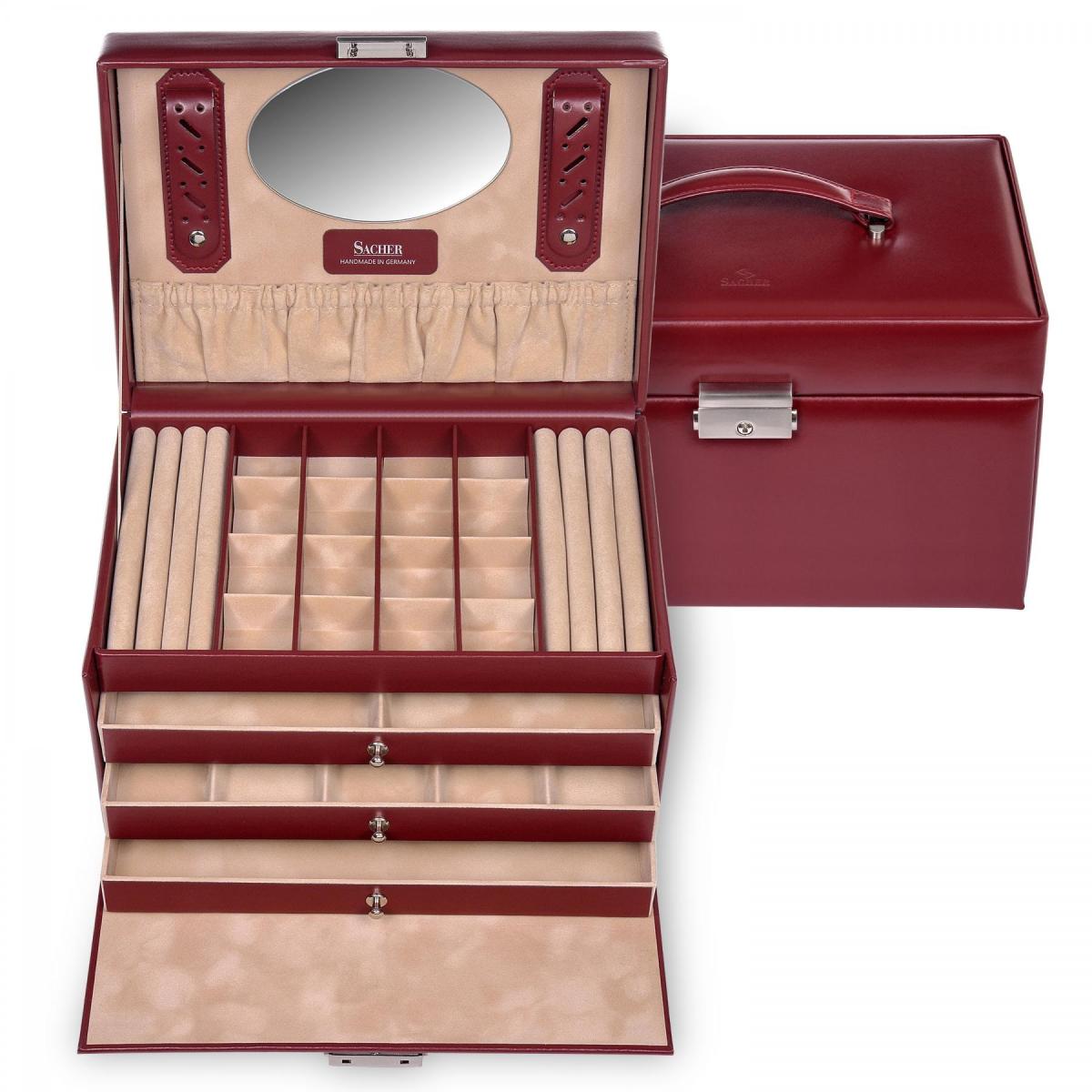 SACHER | Schmuckkoffer Lena New Classic Echtleder rot (77.107.015043)