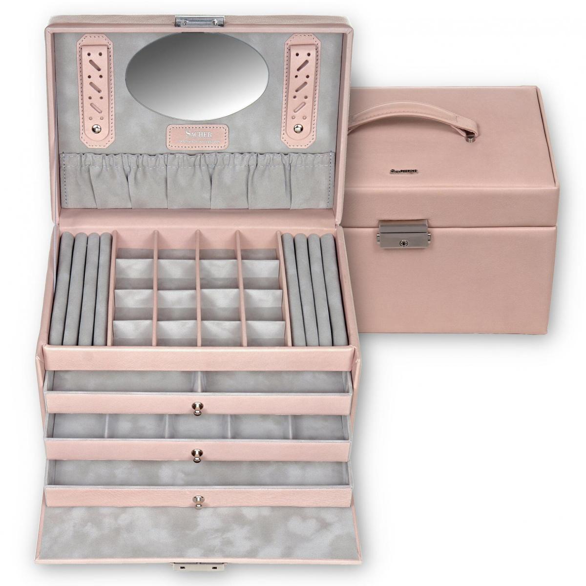 SACHER | Schmuckkoffer Lena Pastello Echtleder Vollrindleder rosé (77.107.560221)