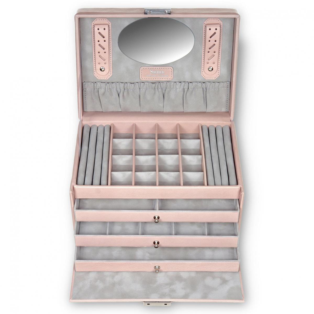 SACHER | Schmuckkoffer Lena Pastello Echtleder Vollrindleder rosé (77.107.560221)