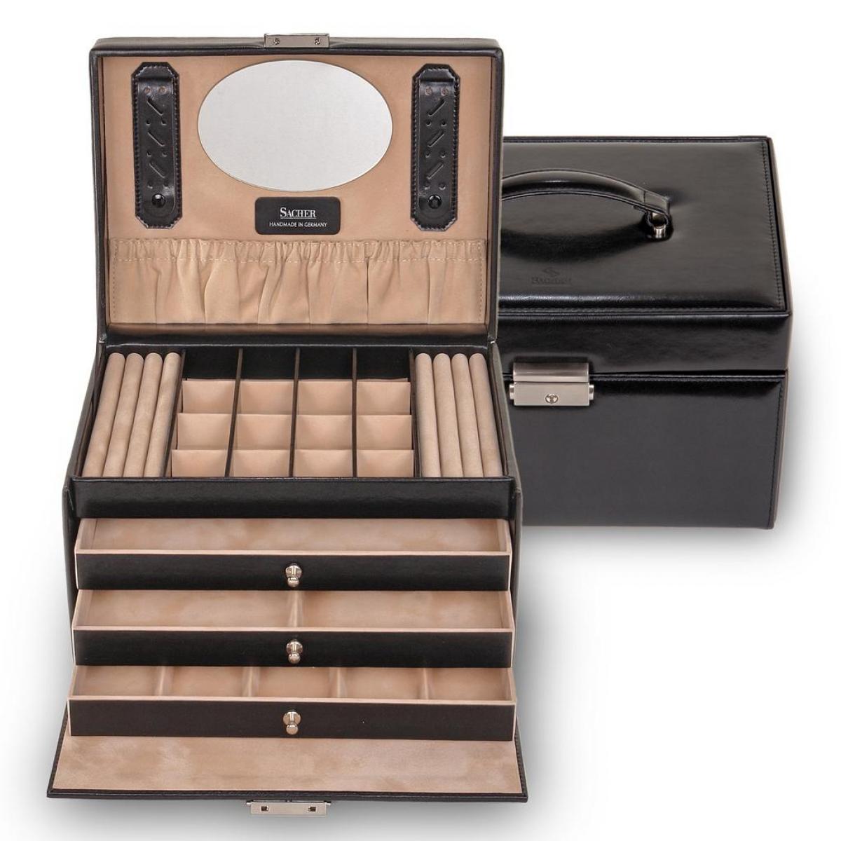 SACHER | Schmuckkoffer Lena New Classic Lederimitat schwarz (77.000.290443)