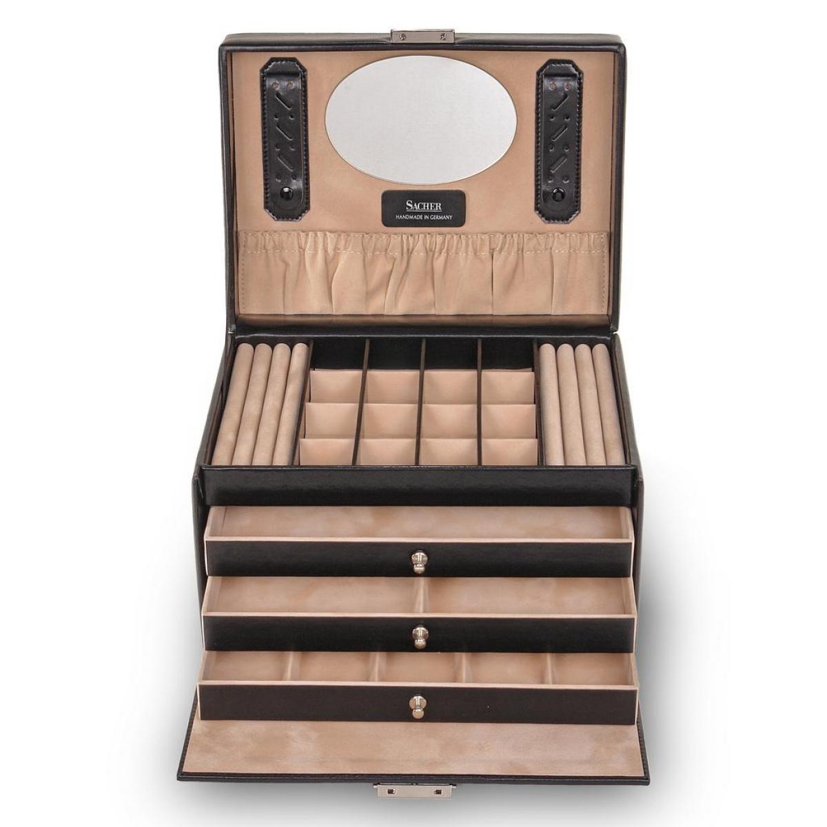 SACHER | Schmuckkoffer Lena New Classic Lederimitat schwarz (77.000.290443)