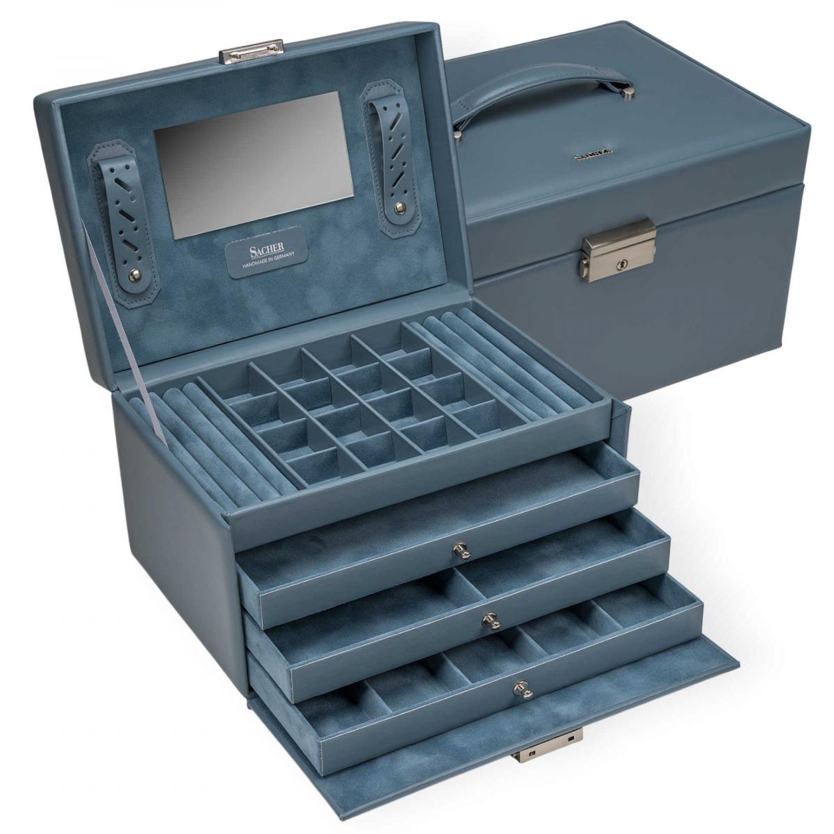 SACHER | Schmuckkoffer Lena Pastello Vollrindleder hellblau (77.107.560808)