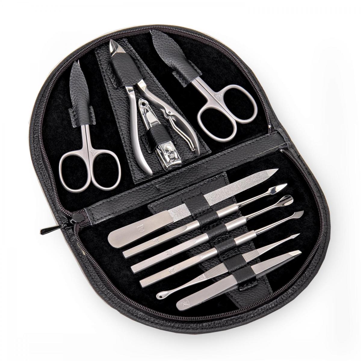 SACHER | Manikürenset 10-teilig Leder genarbt schwarz (TR850R.1504)