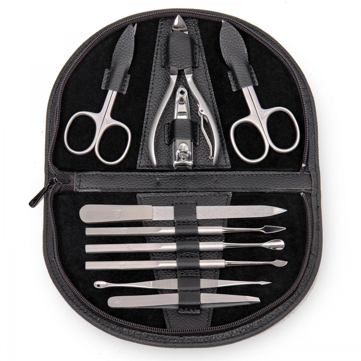 SACHER | Manikürenset 10-teilig Leder genarbt schwarz (TR850R.1504)