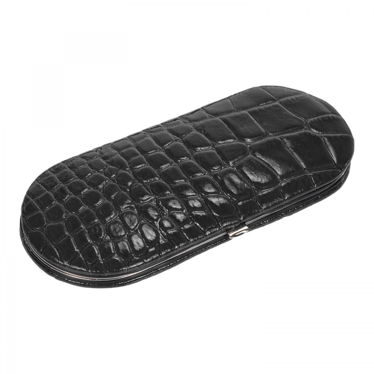 SACHER | Manikürenset 5-teilig Leder Kroko schwarz (TF200R.1004)