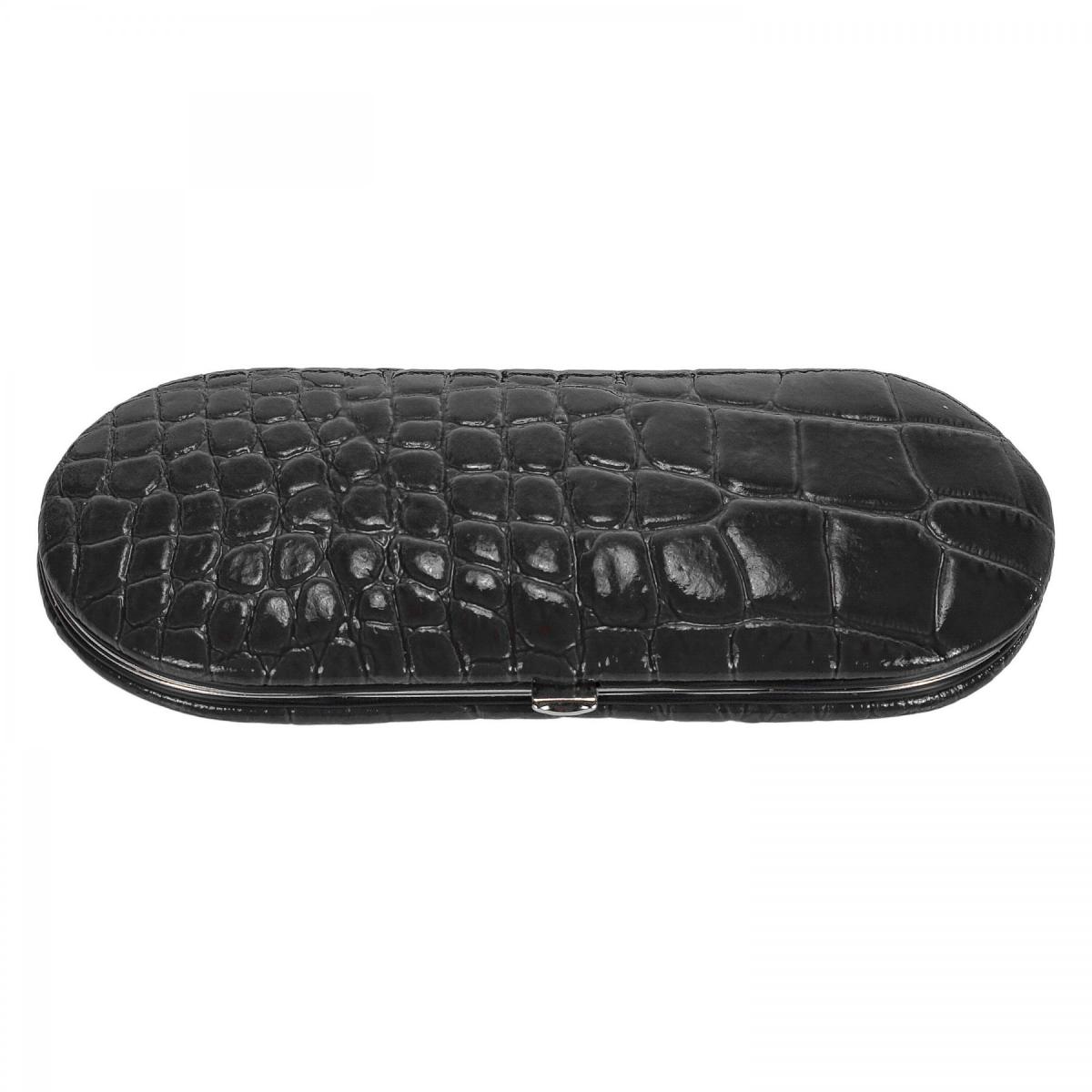 SACHER | Manikürenset 5-teilig Leder Kroko schwarz (TF200R.1004)