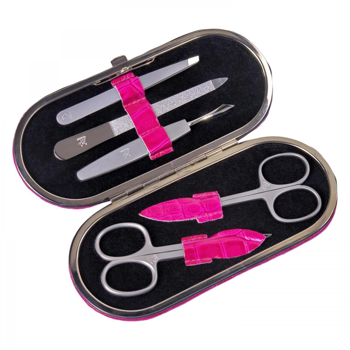 SACHER | Manikürenset 5-teilig Leder Kroko pink (TF200R.1007)