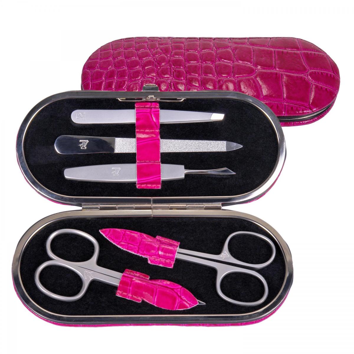 SACHER | Manikürenset 5-teilig Leder Kroko pink (TF200R.1007)