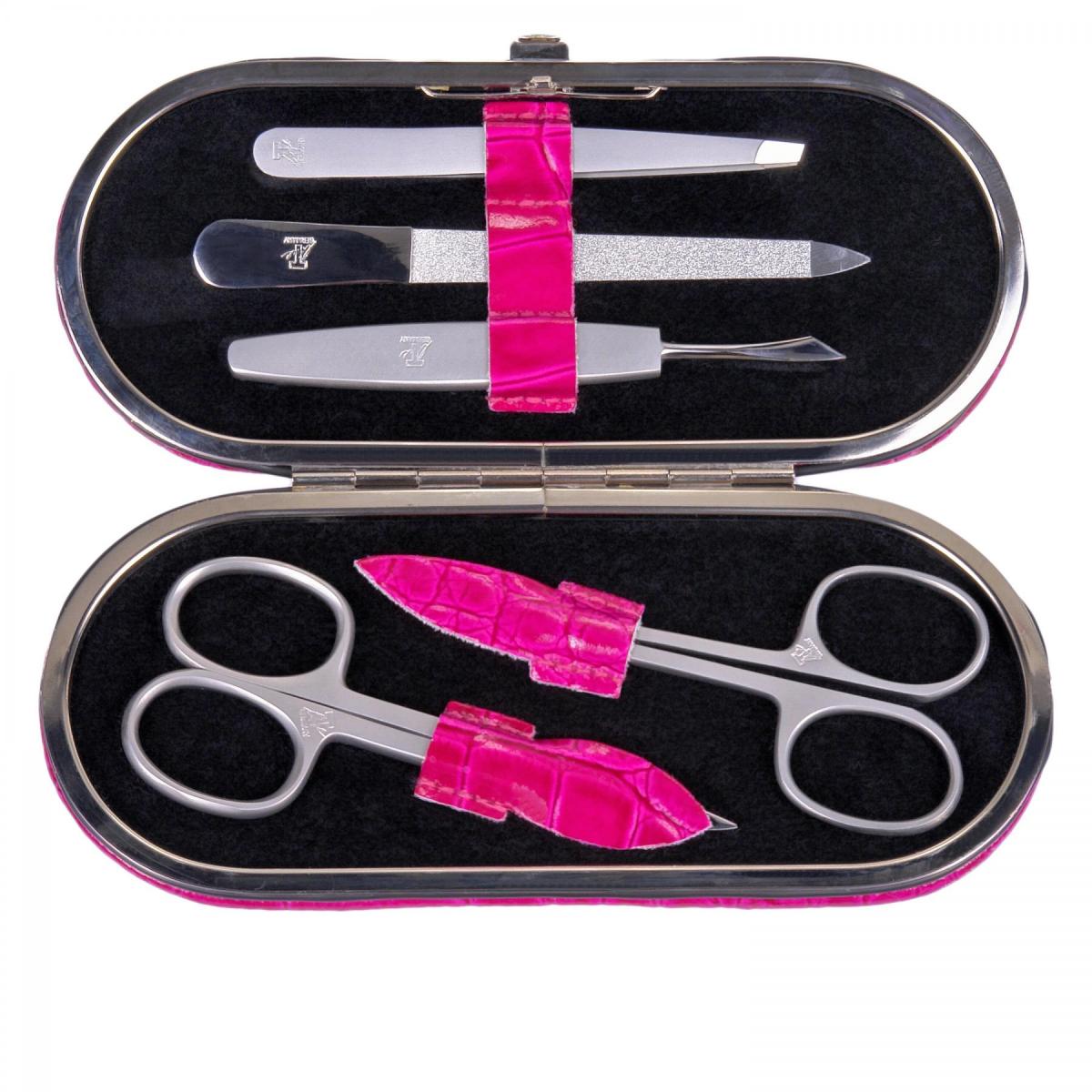 SACHER | Manikürenset 5-teilig Leder Kroko pink (TF200R.1007)