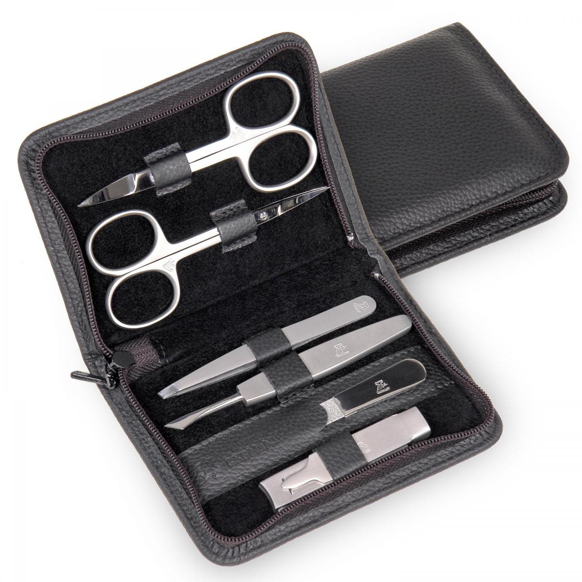 SACHER | Manikürenset 6-teilig Leder genarbt schwarz (TR300R.1504)