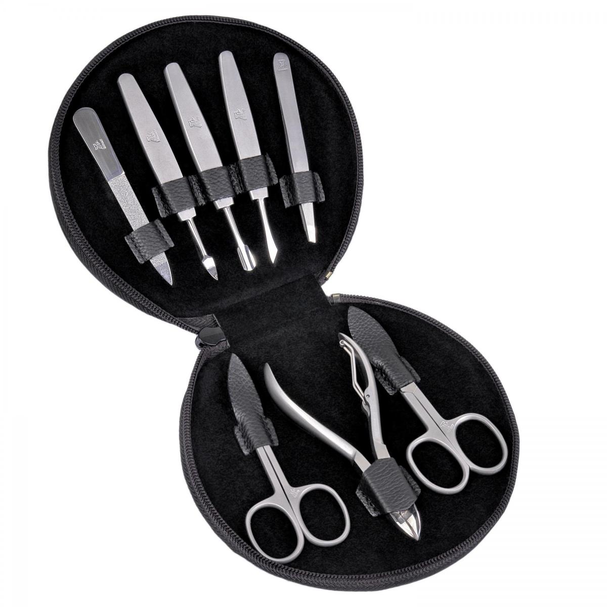 SACHER | Manikürenset 8-teilig Leder genarbt schwarz (TR500R.1504)