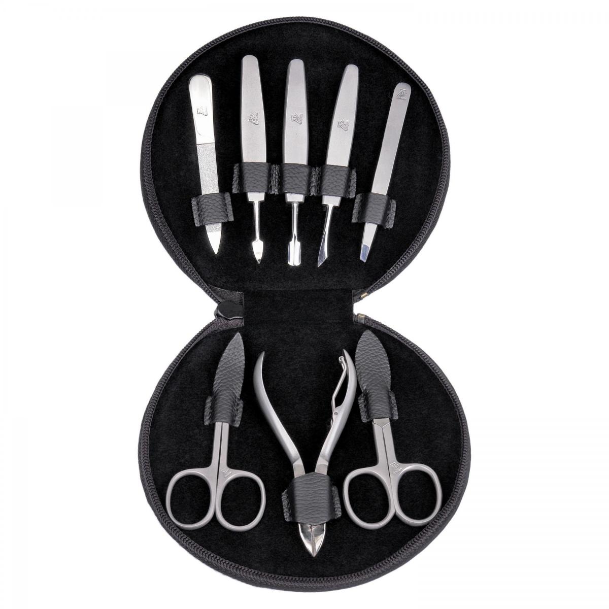 SACHER | Manikürenset 8-teilig Leder genarbt schwarz (TR500R.1504)