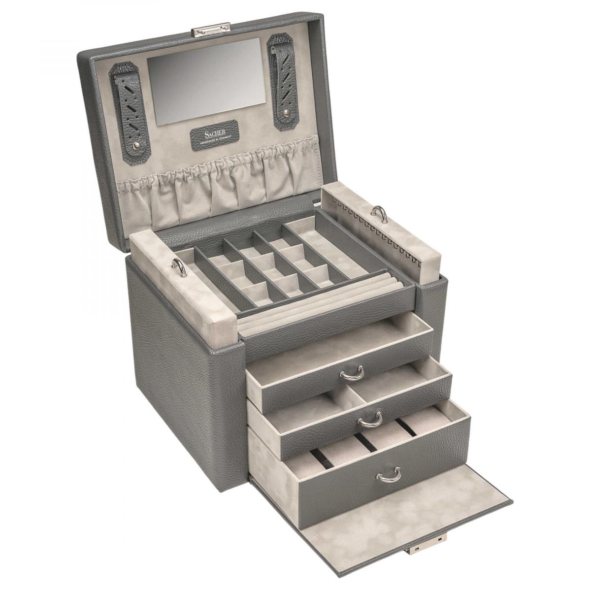 SACHER | Schmuckkoffer Marta Granello Vollrindleder grau (88.520.111621)