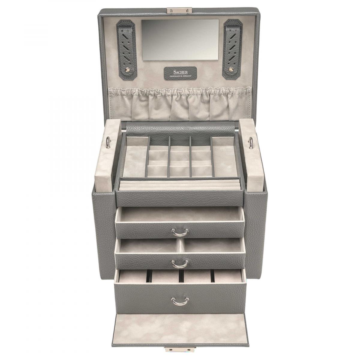 SACHER | Schmuckkoffer Marta Granello Vollrindleder grau (88.520.111621)