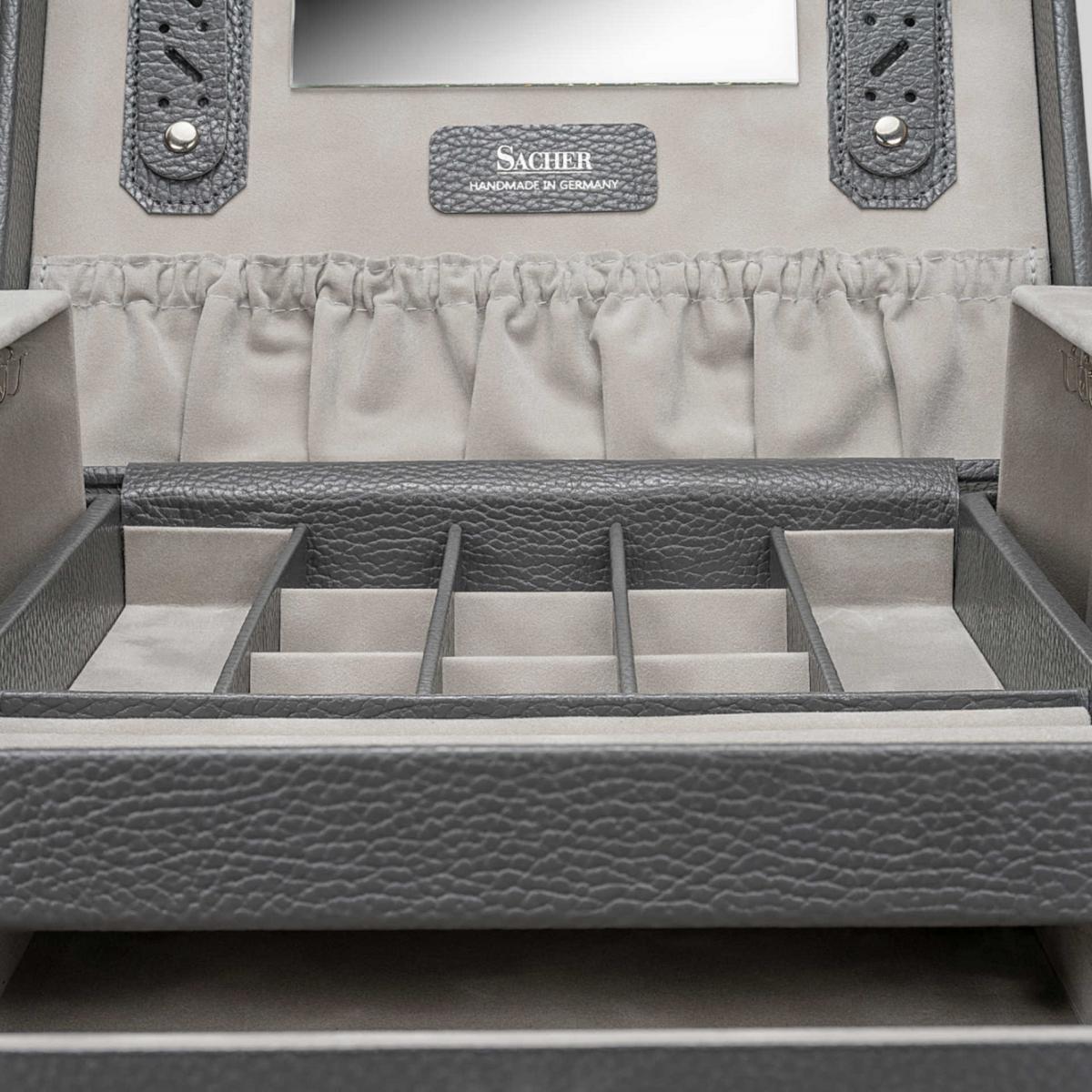 SACHER | Schmuckkoffer Marta Granello Vollrindleder grau (88.520.111621)
