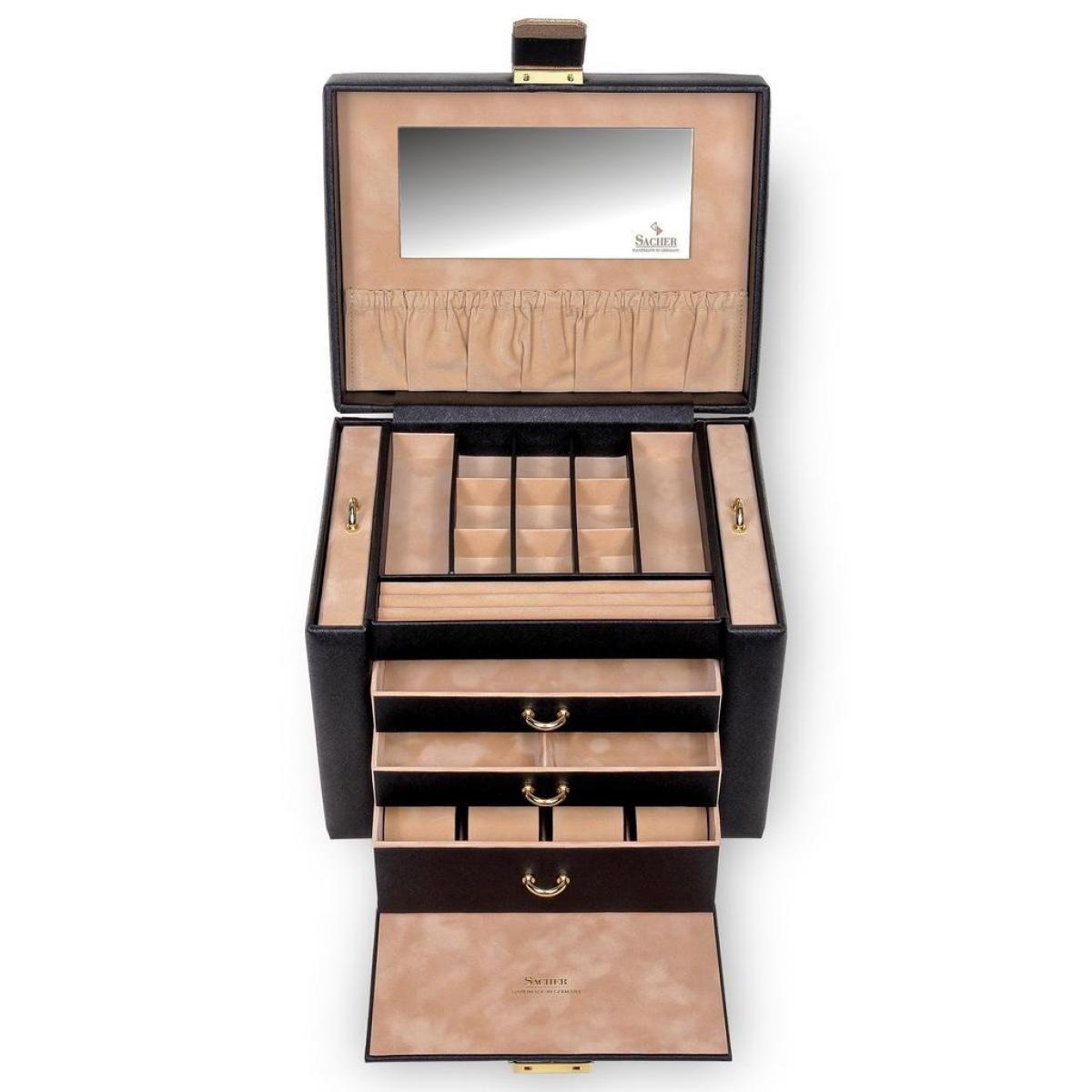 SACHER | Schmuckkoffer Marta Saffiano Lederimitat schwarz (88.000.120443)