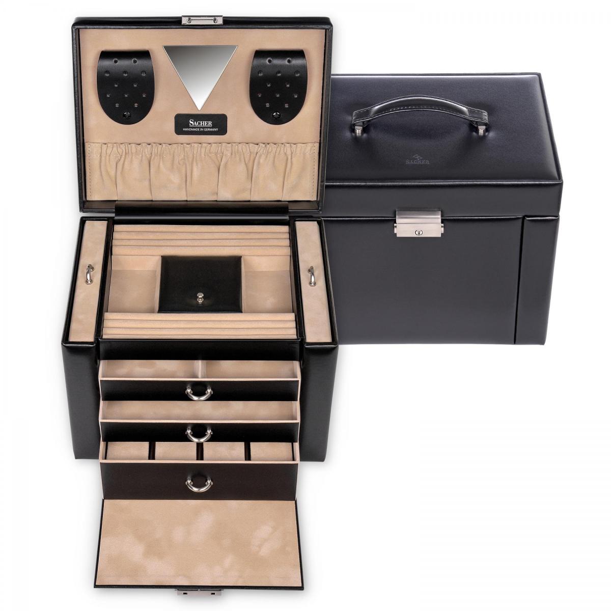 SACHER | Schmuckkoffer Maxima New Classic Leder schwarz (81.107.010443)