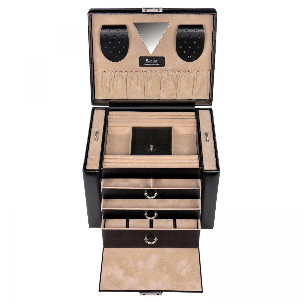 SACHER | Schmuckkoffer Maxima New Classic Leder schwarz (81.107.010443)
