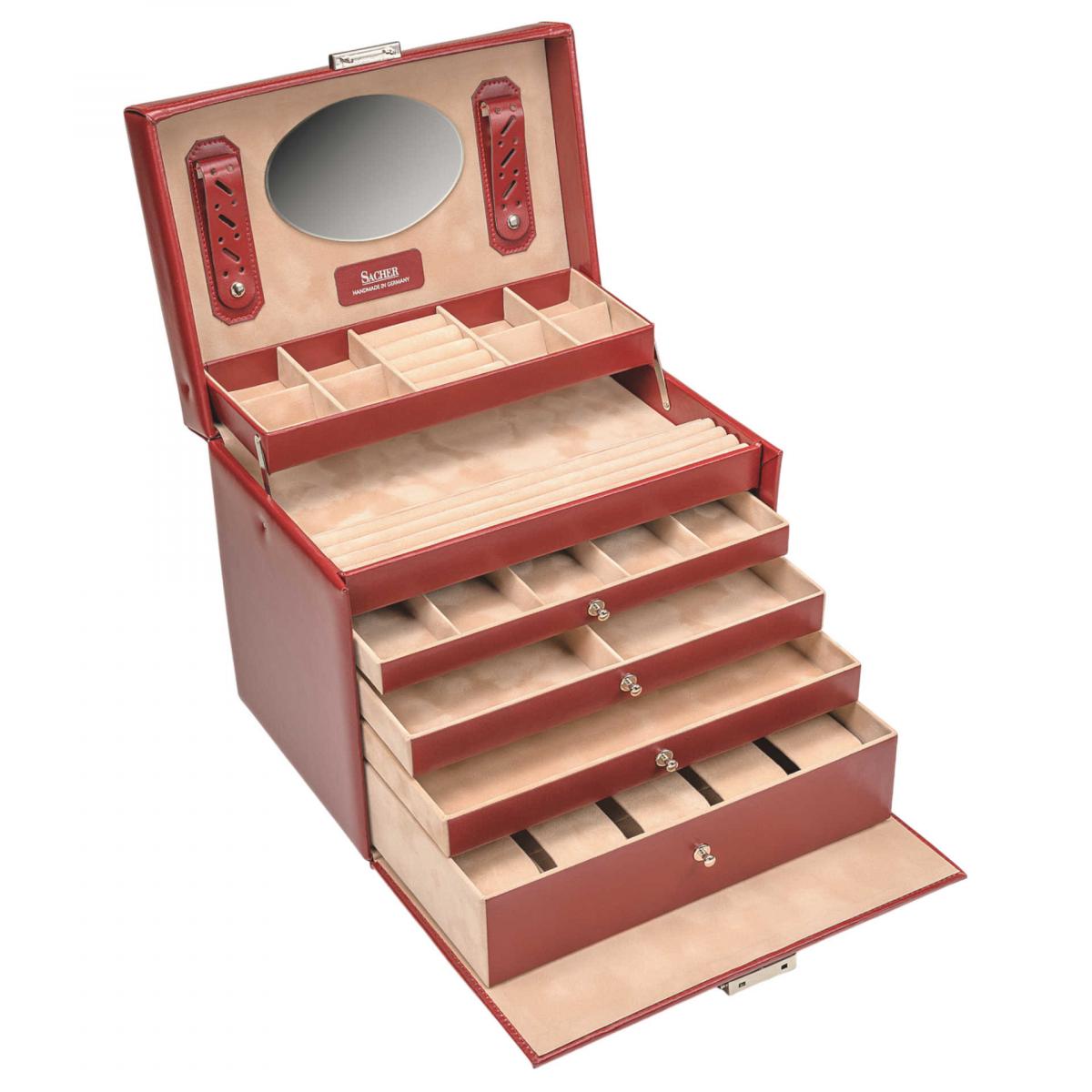 SACHER | Schmuckkoffer Nancy New Classic Echtleder rot (86.521.015043)