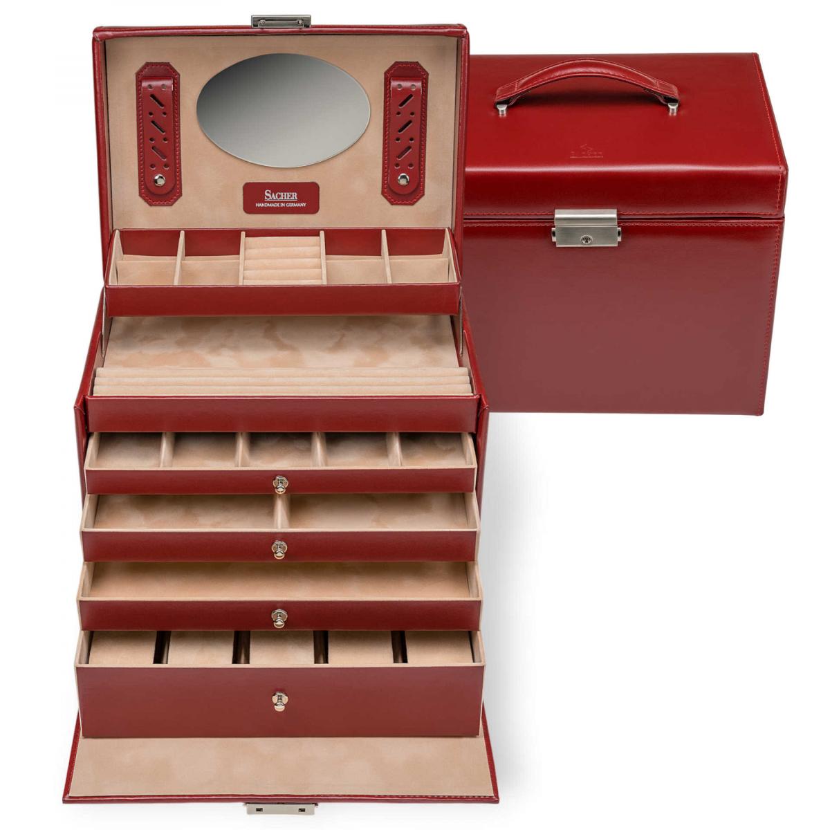 SACHER | Schmuckkoffer Nancy New Classic Echtleder rot (86.521.015043)