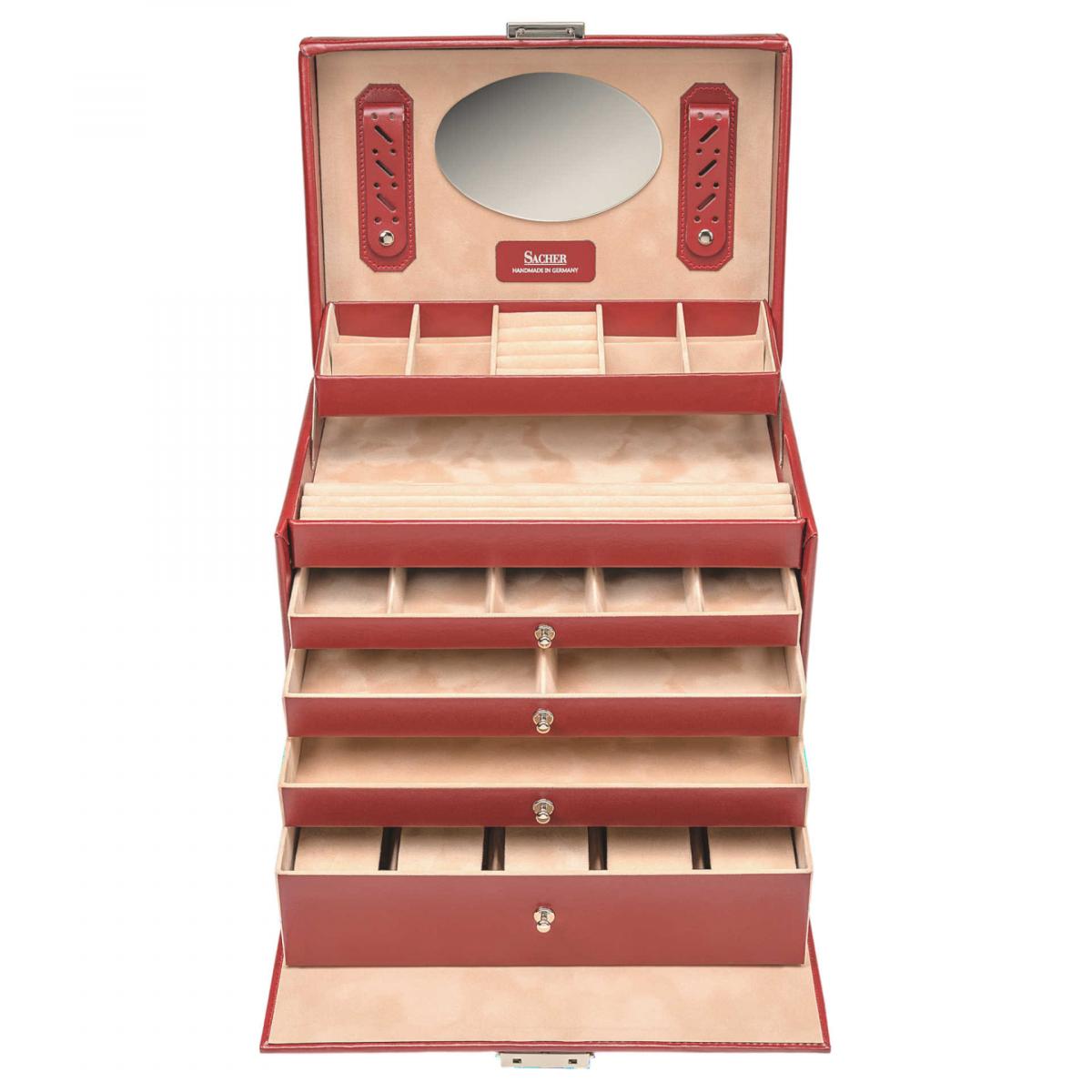 SACHER | Schmuckkoffer Nancy New Classic Echtleder rot (86.521.015043)
