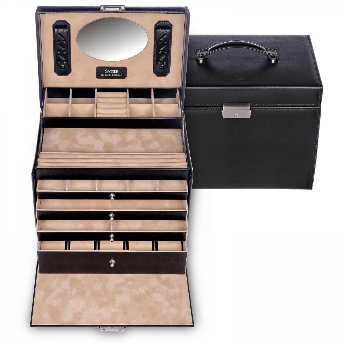 SACHER | Schmuckkoffer Nancy New Classic Echtleder schwarz (86.121.010443)