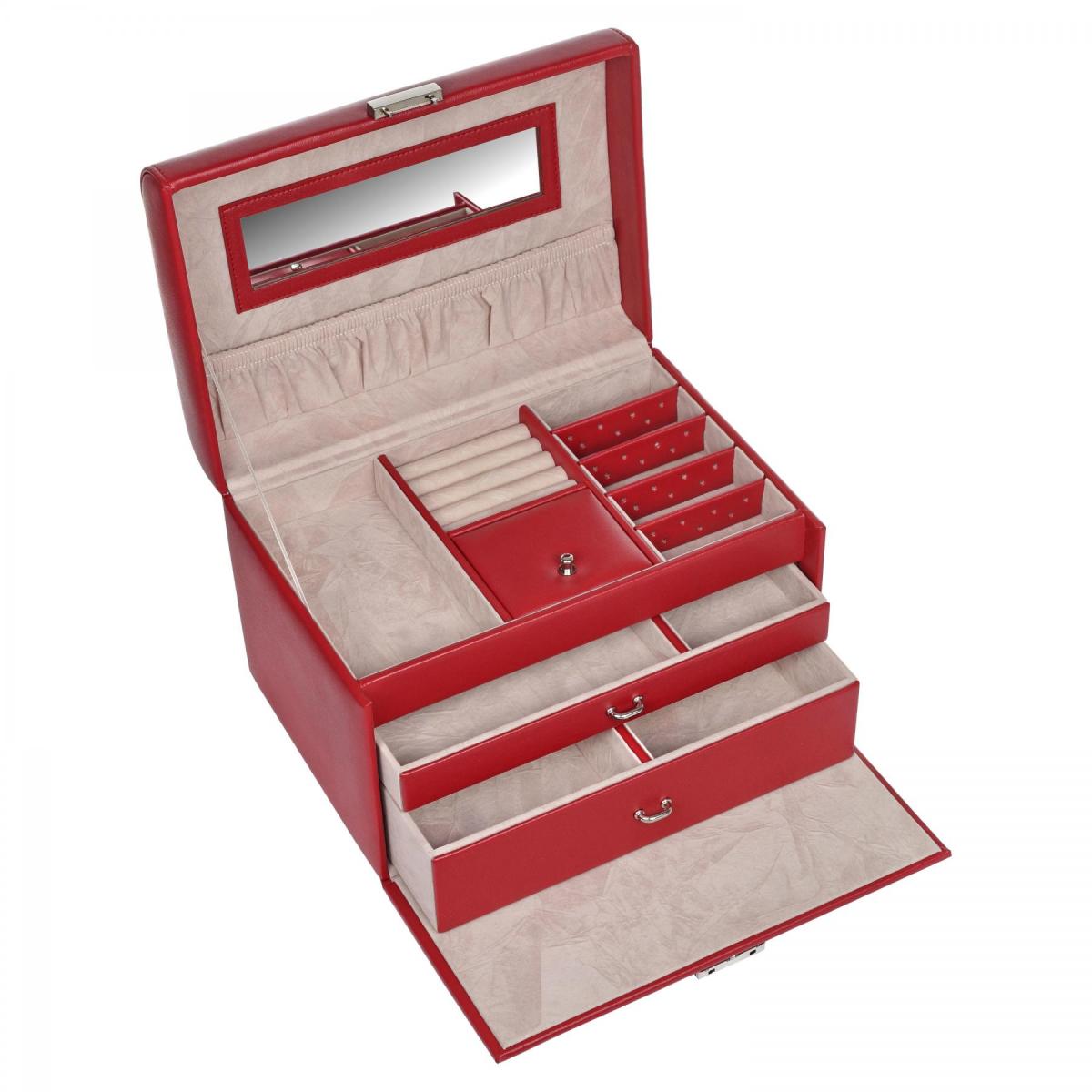 SACHER | Schmuckkoffer Sarah Lederimitat Nappaoptik rot (K7.000.290343)