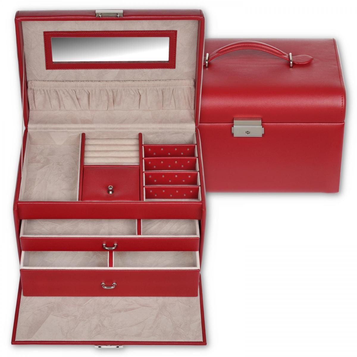 SACHER | Schmuckkoffer Sarah Lederimitat Nappaoptik rot (K7.000.290343)