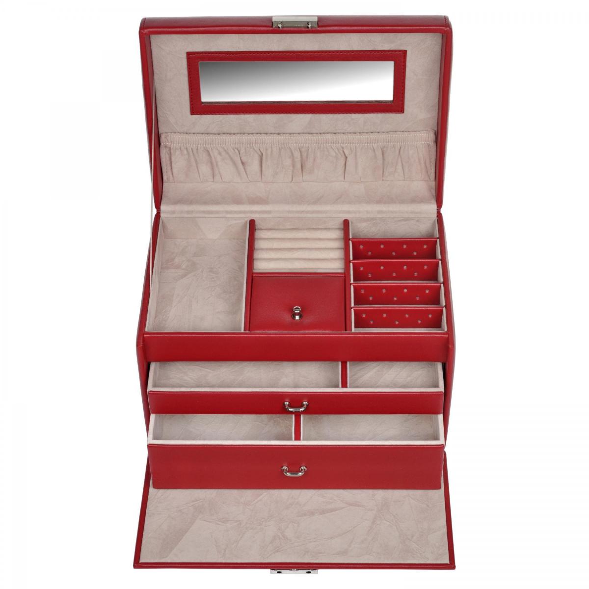 SACHER | Schmuckkoffer Sarah Lederimitat Nappaoptik rot (K7.000.290343)