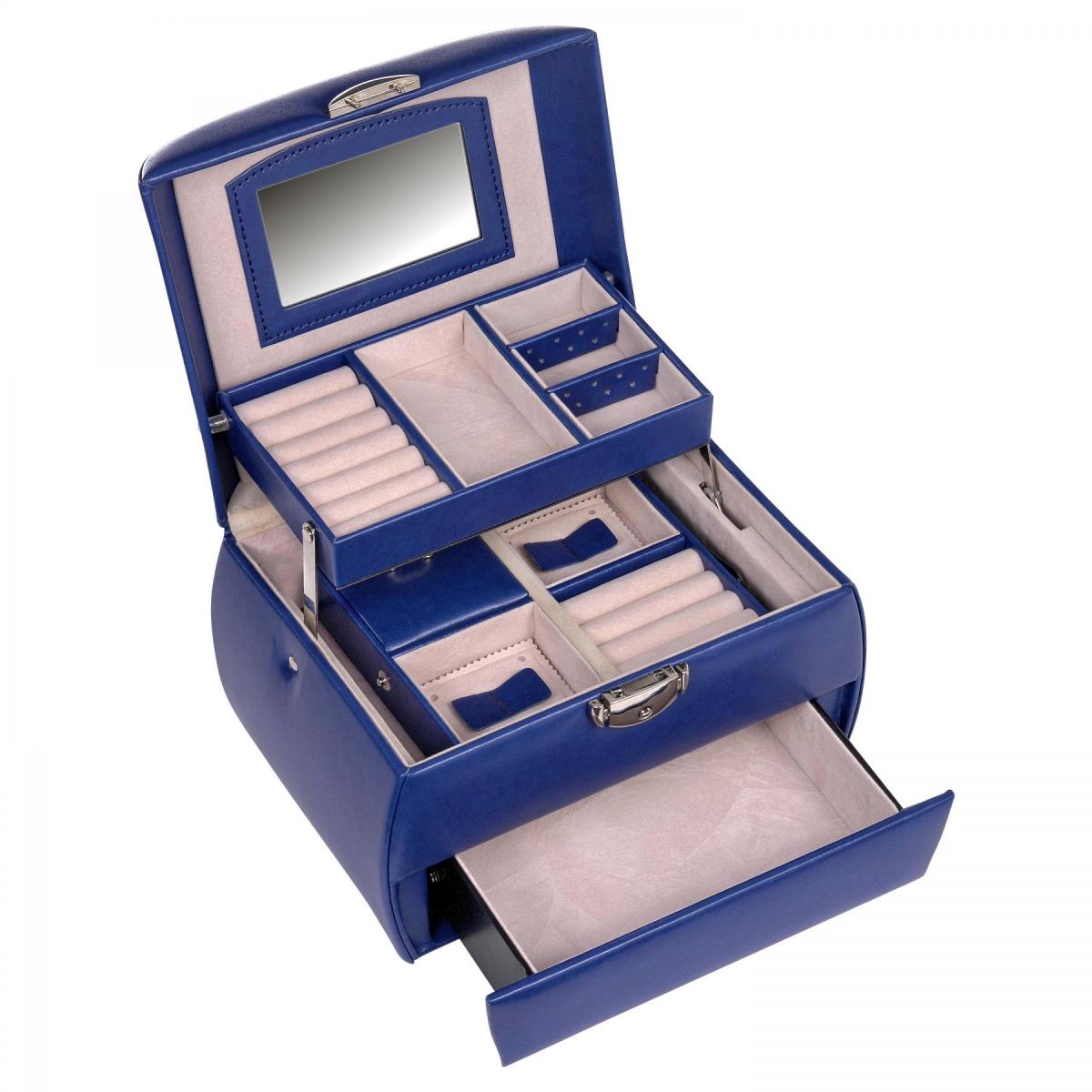 SACHER | Schmuckkoffer Selina Lederimitat Nappaoptik blau (K5.000.291043)