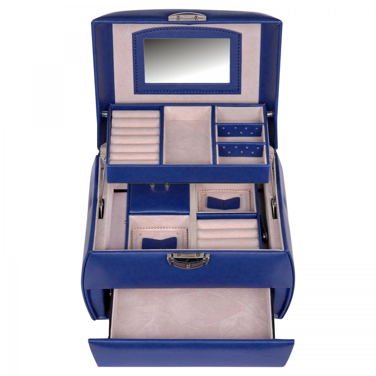SACHER | Schmuckkoffer Selina Lederimitat Nappaoptik blau (K5.000.291043)